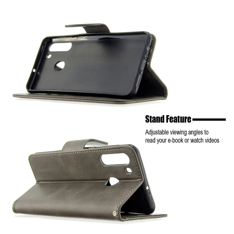 For Galaxy A21 Retro Lambskin Texture Pure Color Horizontal Flip PU Leather Case with Holder & Card Slots & Wallet & Lanyard