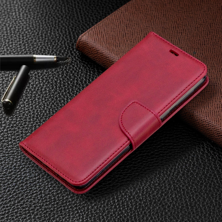For Galaxy A21 Retro Lambskin Texture Pure Color Horizontal Flip PU Leather Case with Holder & Card Slots & Wallet & Lanyard