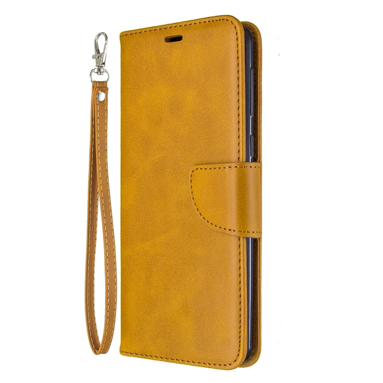 For Galaxy A21 Retro Lambskin Texture Pure Color Horizontal Flip PU Leather Case with Holder & Card Slots & Wallet & Lanyard