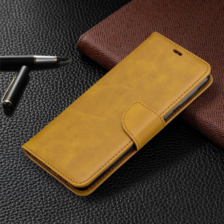 For Galaxy A21 Retro Lambskin Texture Pure Color Horizontal Flip PU Leather Case with Holder & Card Slots & Wallet & Lanyard
