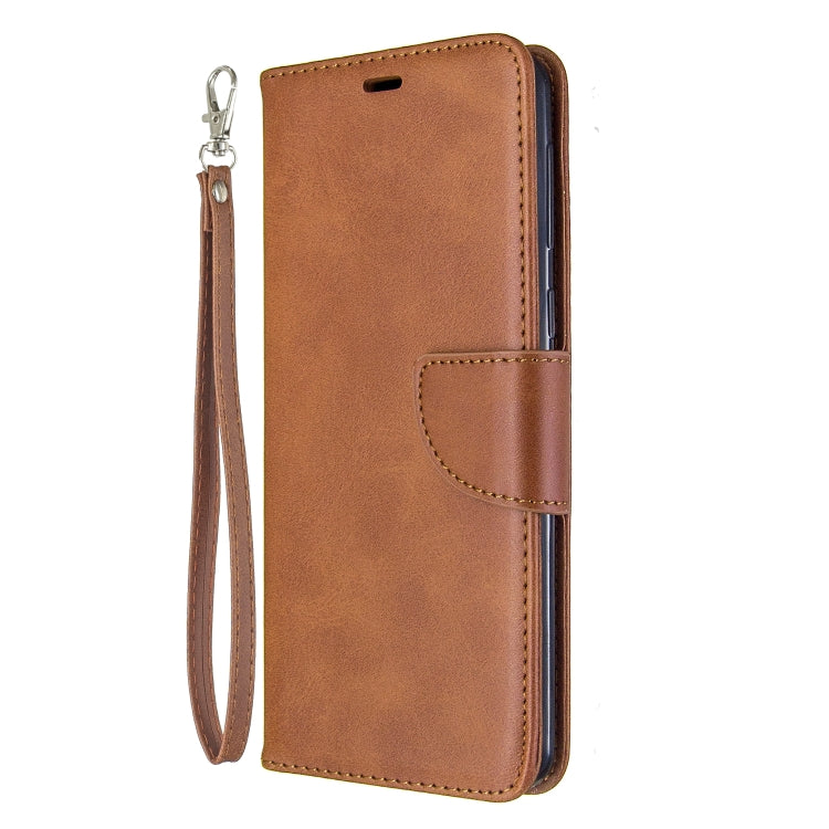 For Galaxy A21 Retro Lambskin Texture Pure Color Horizontal Flip PU Leather Case with Holder & Card Slots & Wallet & Lanyard