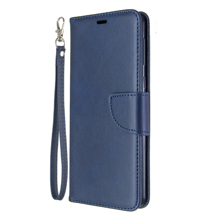 For Galaxy A21 Retro Lambskin Texture Pure Color Horizontal Flip PU Leather Case with Holder & Card Slots & Wallet & Lanyard