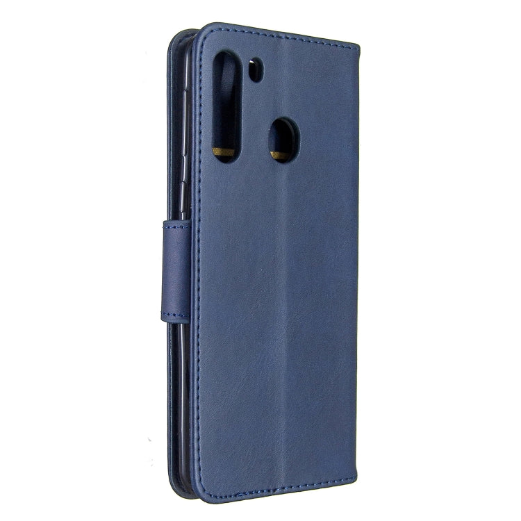For Galaxy A21 Retro Lambskin Texture Pure Color Horizontal Flip PU Leather Case with Holder & Card Slots & Wallet & Lanyard