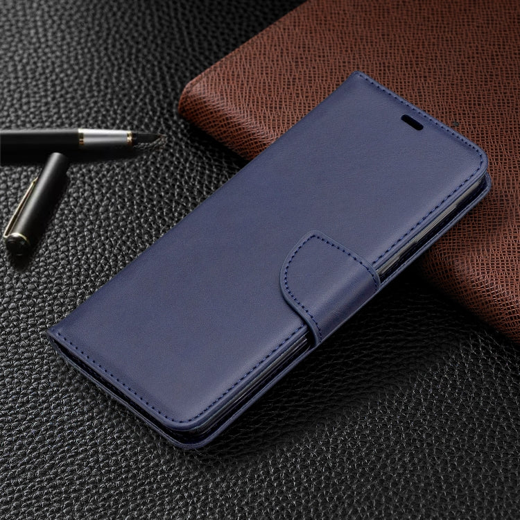 For Galaxy A21 Retro Lambskin Texture Pure Color Horizontal Flip PU Leather Case with Holder & Card Slots & Wallet & Lanyard