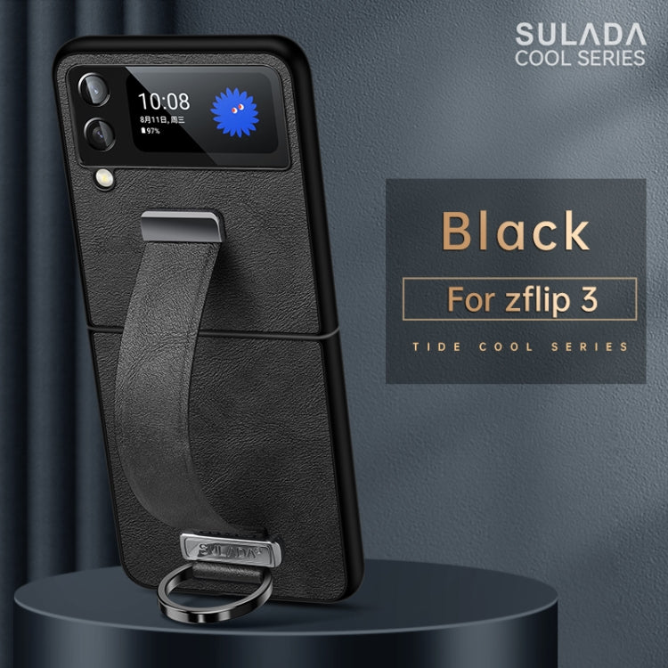 For Samsung Galaxy Z Flip3 SULADA Cool Series PC + Leather Texture Skin Feel Shockproof Phone Case