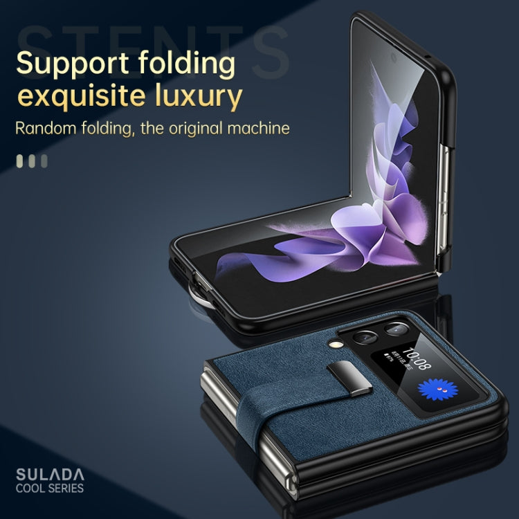For Samsung Galaxy Z Flip3 SULADA Cool Series PC + Leather Texture Skin Feel Shockproof Phone Case