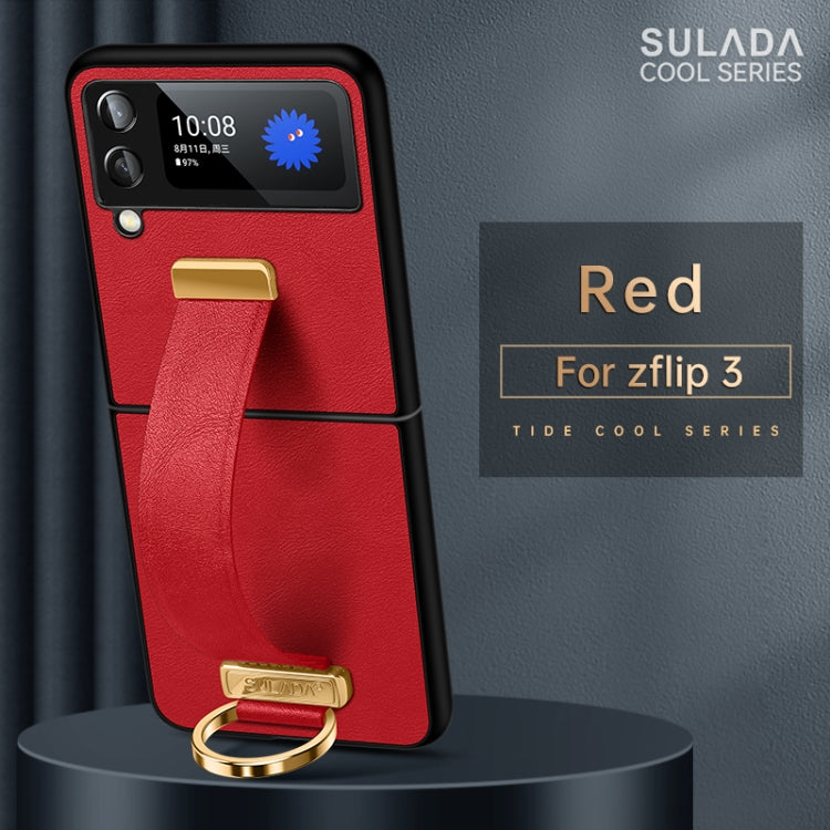 For Samsung Galaxy Z Flip3 SULADA Cool Series PC + Leather Texture Skin Feel Shockproof Phone Case