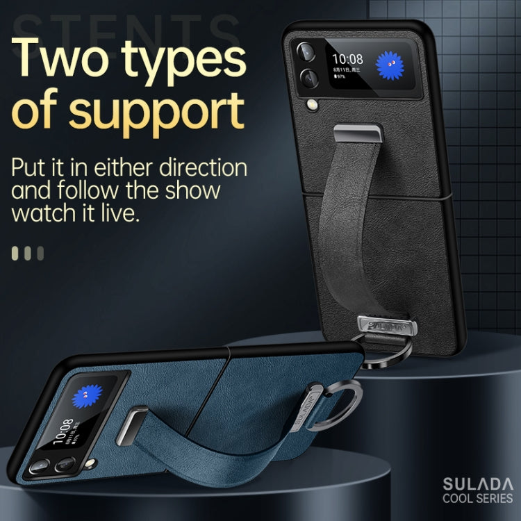 For Samsung Galaxy Z Flip3 SULADA Cool Series PC + Leather Texture Skin Feel Shockproof Phone Case