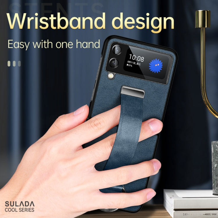 For Samsung Galaxy Z Flip3 SULADA Cool Series PC + Leather Texture Skin Feel Shockproof Phone Case