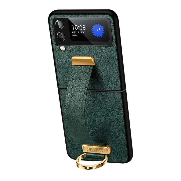 For Samsung Galaxy Z Flip3 SULADA Cool Series PC + Leather Texture Skin Feel Shockproof Phone Case