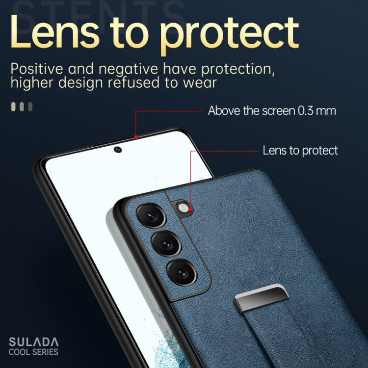 For Samsung Galaxy S22+ 5G SULADA Cool Series PC + Leather Texture Skin Feel Shockproof Phone Case