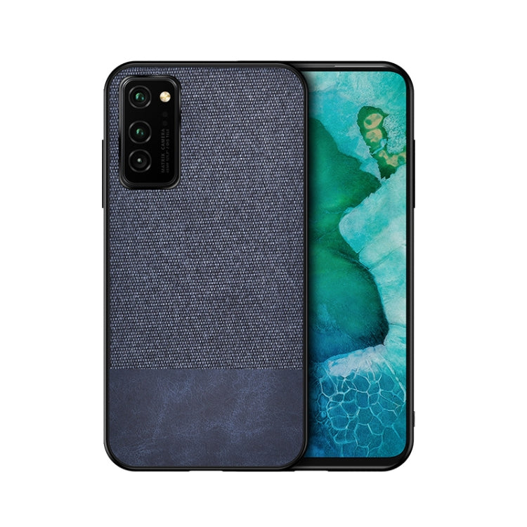 For Huawei Honor V30 Shockproof Splicing PU + Cloth Texture PC + TPU Protective Case