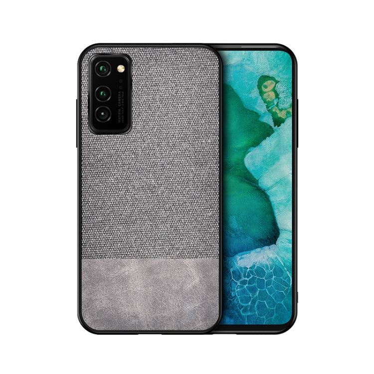 For Huawei Honor V30 Shockproof Splicing PU + Cloth Texture PC + TPU Protective Case