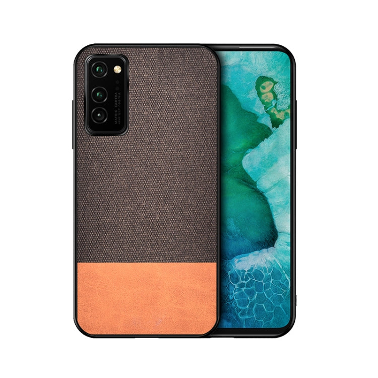 For Huawei Honor V30 Shockproof Splicing PU + Cloth Texture PC + TPU Protective Case