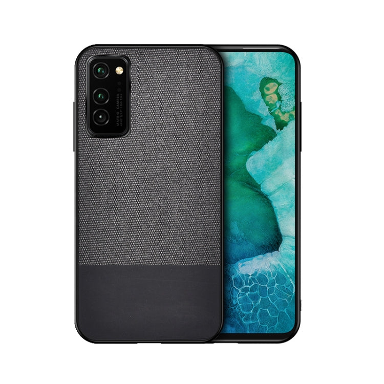For Huawei Honor V30 Shockproof Splicing PU + Cloth Texture PC + TPU Protective Case