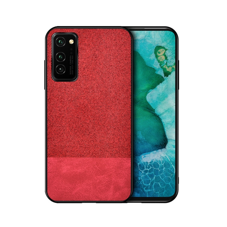 For Huawei Honor V30 Shockproof Splicing PU + Cloth Texture PC + TPU Protective Case