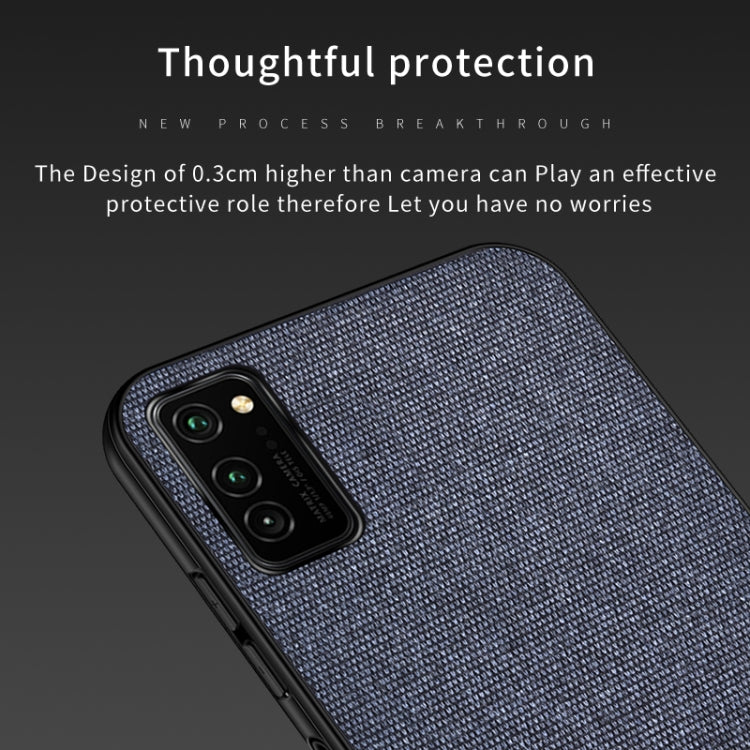 For Huawei Honor V30 Shockproof Splicing PU + Cloth Texture PC + TPU Protective Case