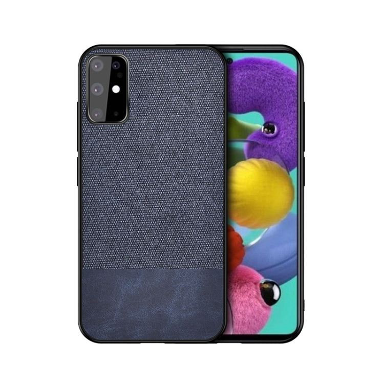 For Galaxy S20+ Shockproof Splicing PU + Cloth Texture PC + TPU Protective Case
