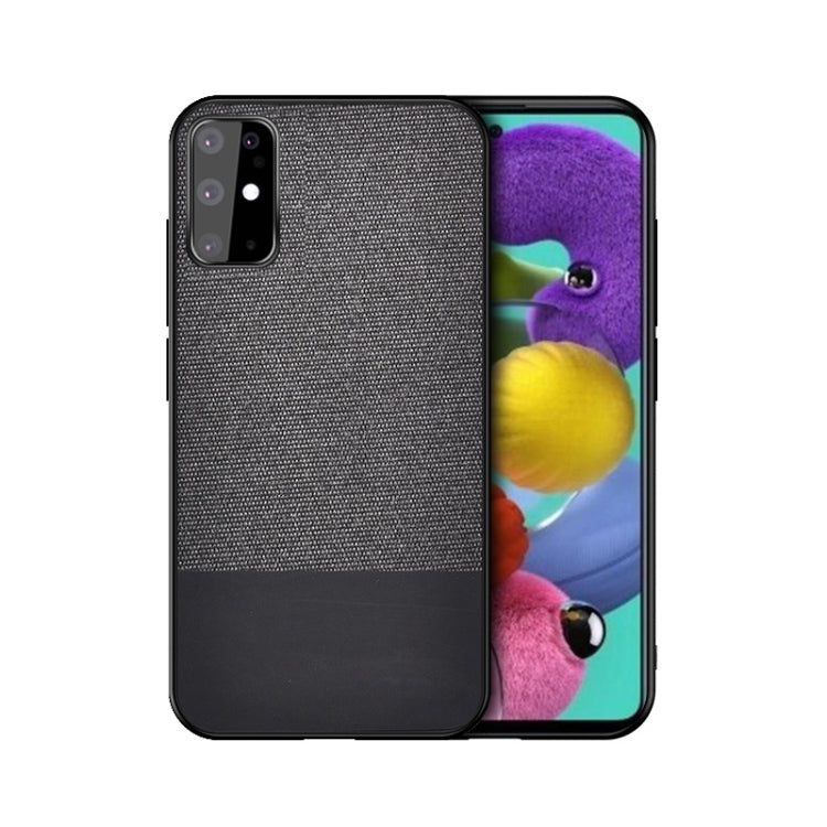 For Galaxy S20+ Shockproof Splicing PU + Cloth Texture PC + TPU Protective Case