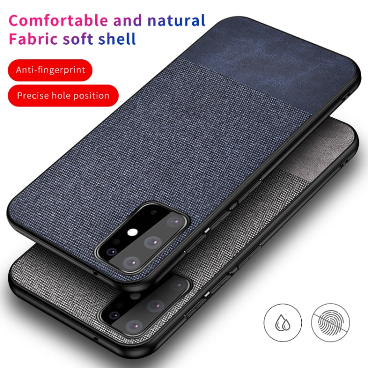 For Galaxy S20 Ultra Shockproof Splicing PU + Cloth Texture PC + TPU Protective Case