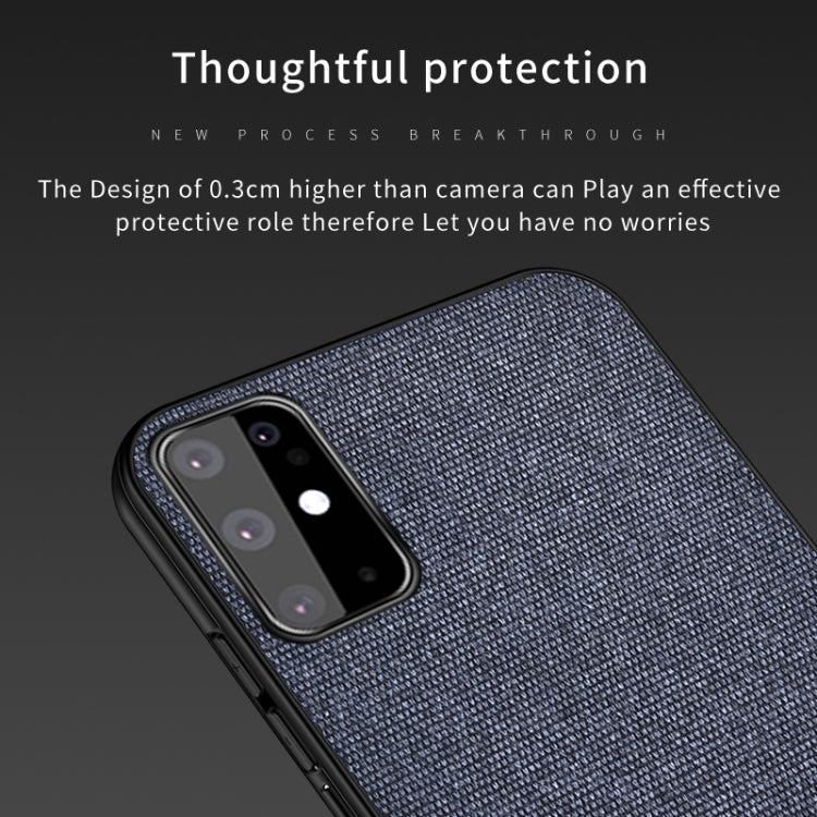 For Galaxy S20 Ultra Shockproof Splicing PU + Cloth Texture PC + TPU Protective Case