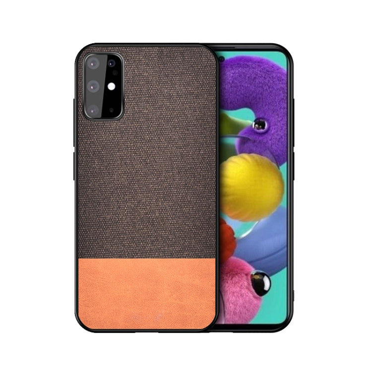 For Galaxy S20 Shockproof Splicing PU + Cloth Texture PC + TPU Protective Case