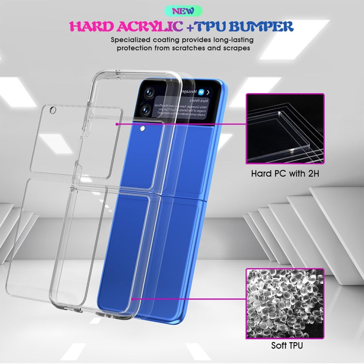 For Samsung Galaxy Z Flip4 5G Simple All-inclusive Clear Crystal Acrylic +TPU Shockproof Case