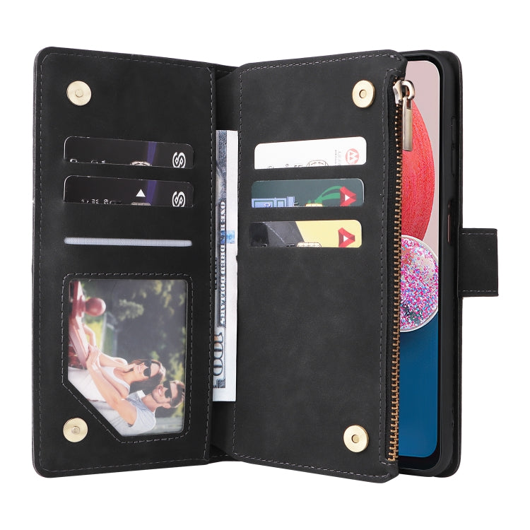 For Samsung Galaxy A13 4G Multifunctional Frosted Zipper Wallet Leather Phone Case