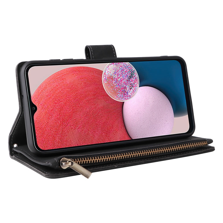For Samsung Galaxy A13 4G Multifunctional Frosted Zipper Wallet Leather Phone Case