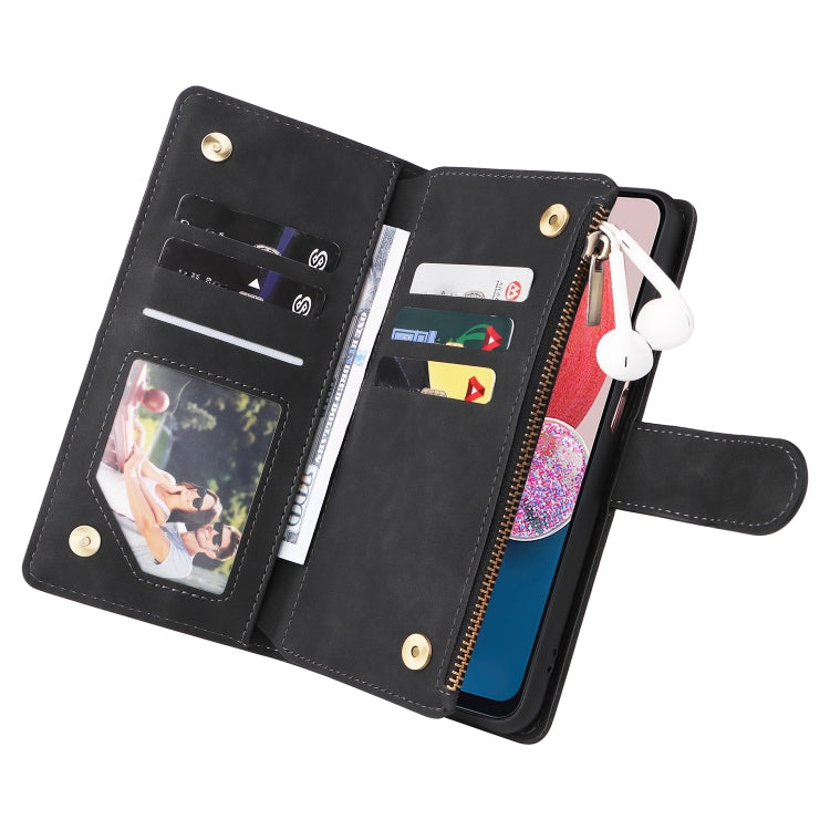 For Samsung Galaxy A13 4G Multifunctional Frosted Zipper Wallet Leather Phone Case