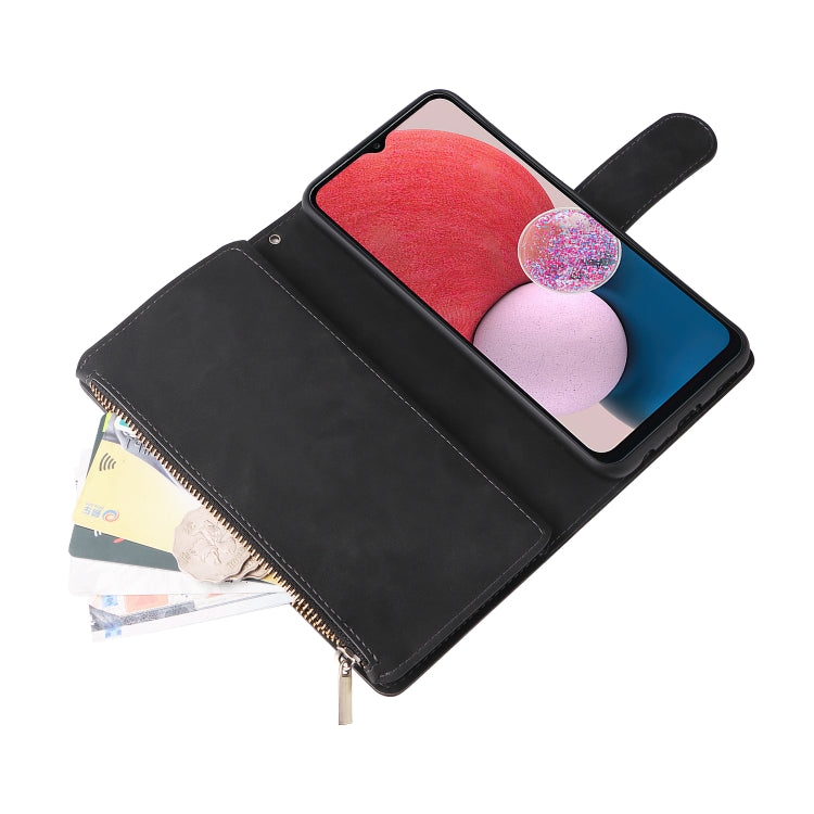 For Samsung Galaxy A13 4G Multifunctional Frosted Zipper Wallet Leather Phone Case