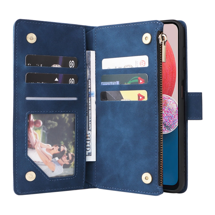 For Samsung Galaxy A13 4G Multifunctional Frosted Zipper Wallet Leather Phone Case
