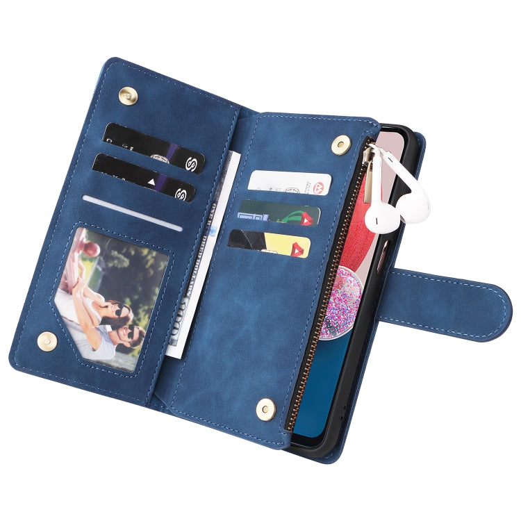 For Samsung Galaxy A13 4G Multifunctional Frosted Zipper Wallet Leather Phone Case