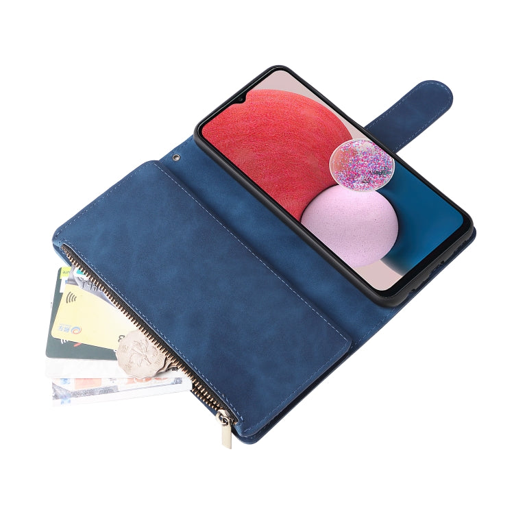 For Samsung Galaxy A13 4G Multifunctional Frosted Zipper Wallet Leather Phone Case
