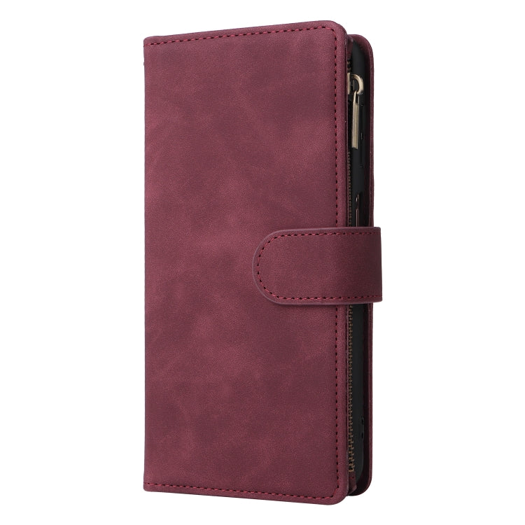 For Samsung Galaxy A13 4G Multifunctional Frosted Zipper Wallet Leather Phone Case