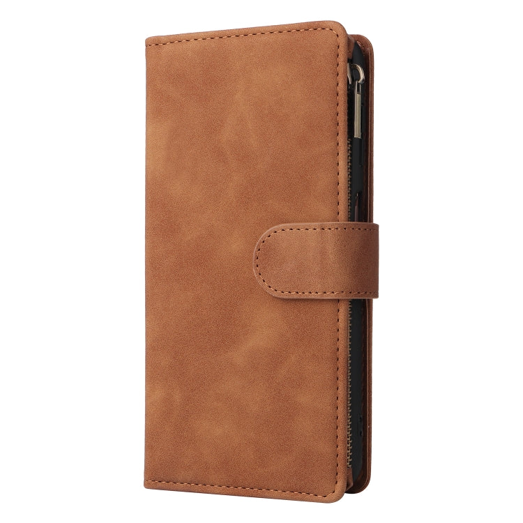 For Samsung Galaxy A13 4G Multifunctional Frosted Zipper Wallet Leather Phone Case