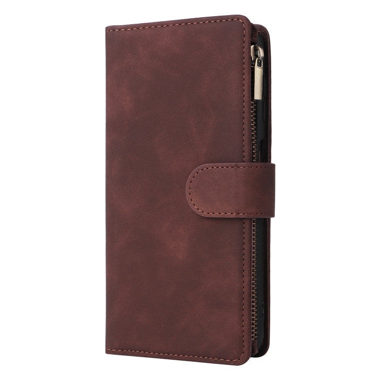 For Samsung Galaxy A13 4G Multifunctional Frosted Zipper Wallet Leather Phone Case