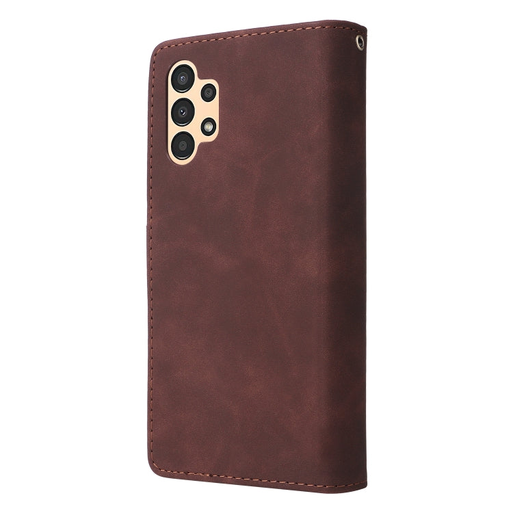 For Samsung Galaxy A13 4G Multifunctional Frosted Zipper Wallet Leather Phone Case
