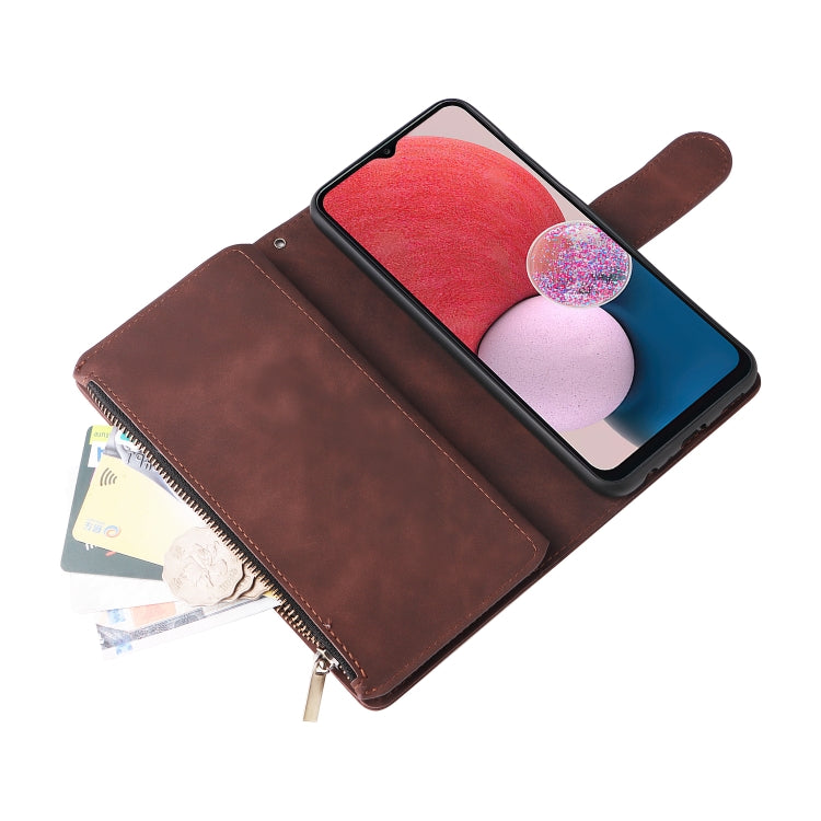 For Samsung Galaxy A13 4G Multifunctional Frosted Zipper Wallet Leather Phone Case