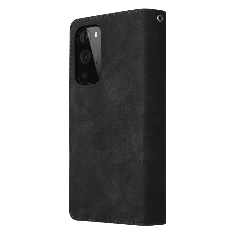 For OnePlus 9 Pro Multifunctional Frosted Zipper Wallet Leather Phone Case