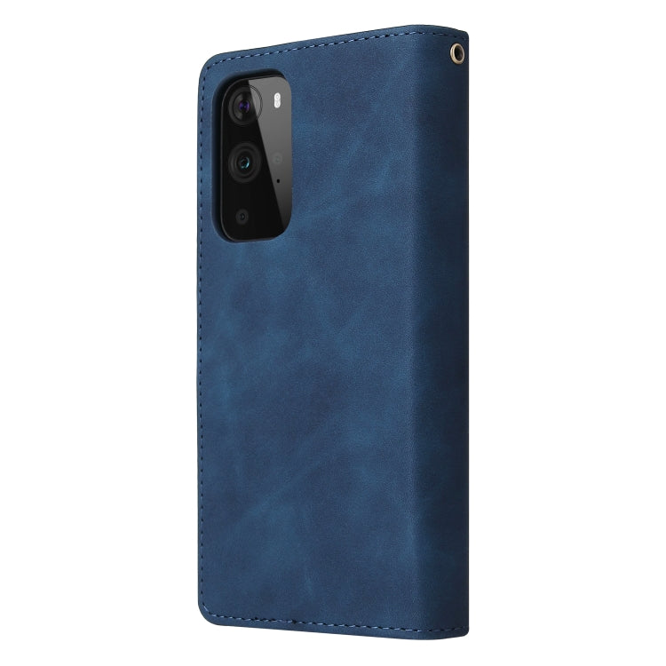 For OnePlus 9 Pro Multifunctional Frosted Zipper Wallet Leather Phone Case