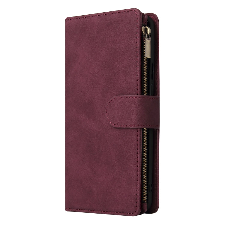For OnePlus 9 Pro Multifunctional Frosted Zipper Wallet Leather Phone Case