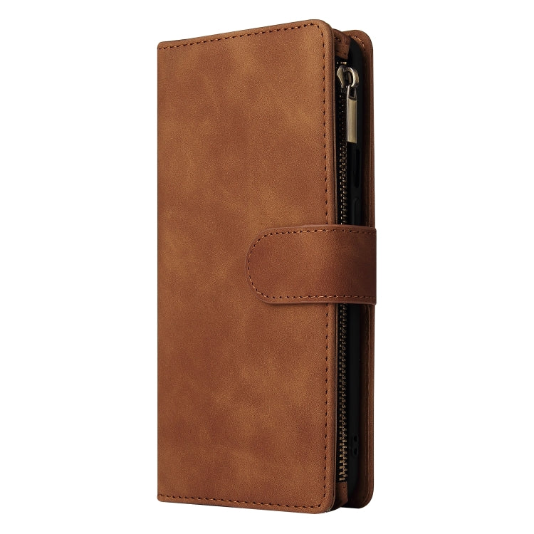 For OnePlus 9 Pro Multifunctional Frosted Zipper Wallet Leather Phone Case