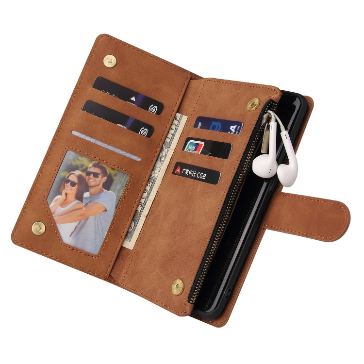 For OnePlus 9 Pro Multifunctional Frosted Zipper Wallet Leather Phone Case