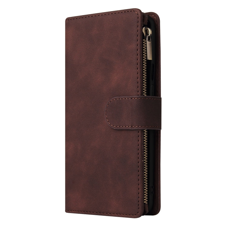 For OnePlus 9 Pro Multifunctional Frosted Zipper Wallet Leather Phone Case