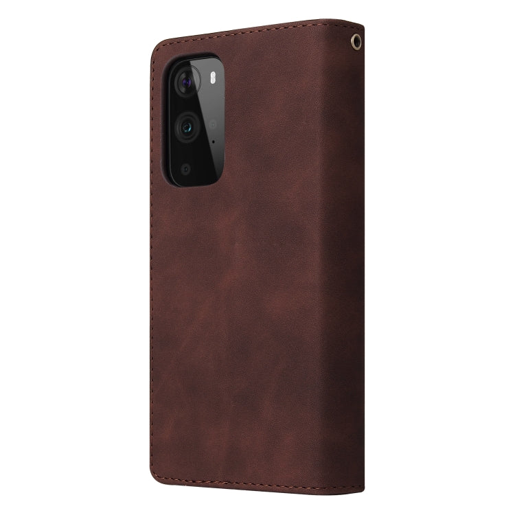 For OnePlus 9 Pro Multifunctional Frosted Zipper Wallet Leather Phone Case