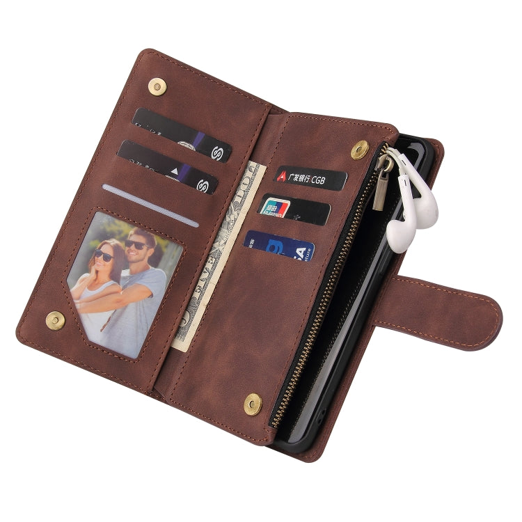 For OnePlus 9 Pro Multifunctional Frosted Zipper Wallet Leather Phone Case