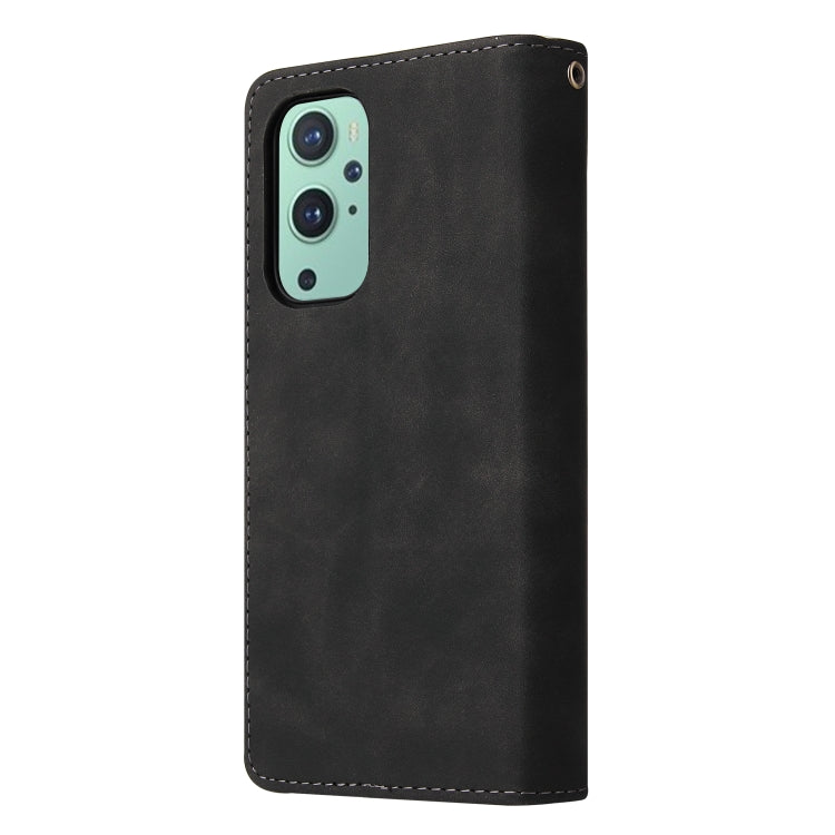 For OnePlus 9 Multifunctional Frosted Zipper Wallet Leather Phone Case
