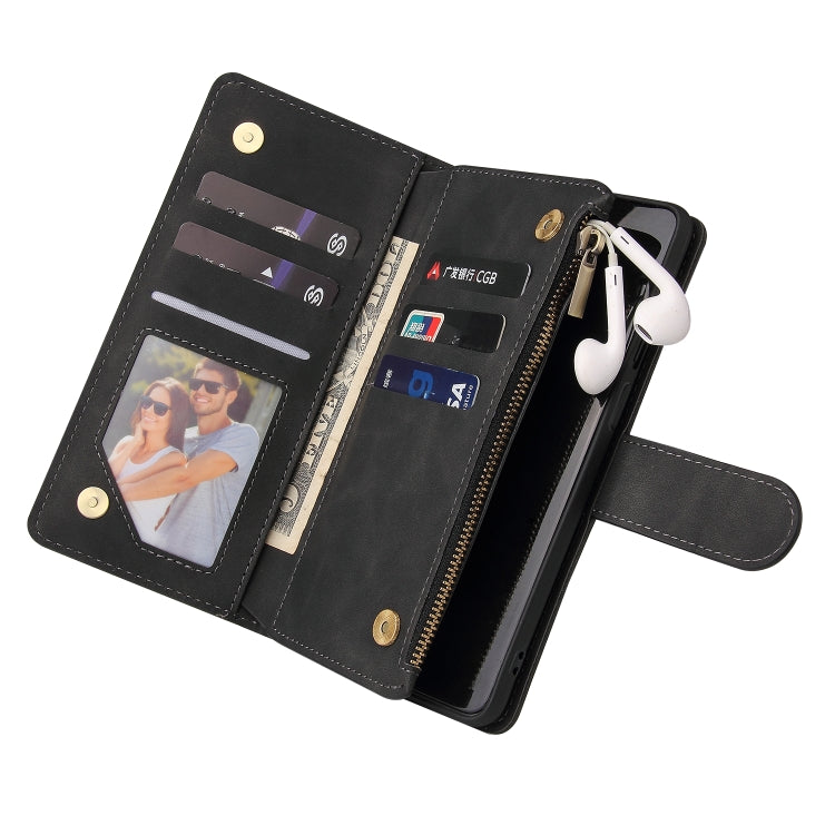 For OnePlus 9 Multifunctional Frosted Zipper Wallet Leather Phone Case