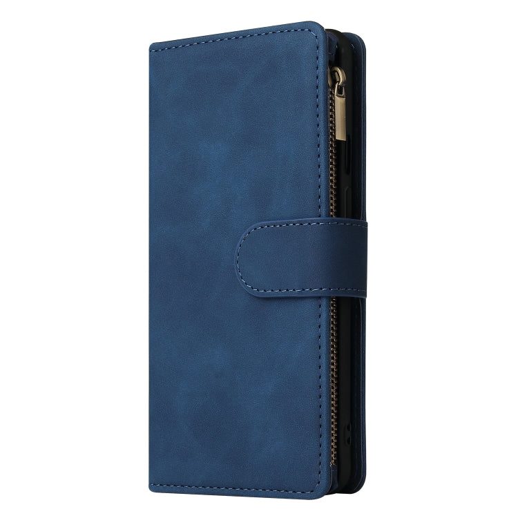 For OnePlus 9 Multifunctional Frosted Zipper Wallet Leather Phone Case